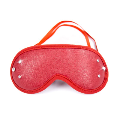 Naughty Toys red satin soft padded blindfold with jewels