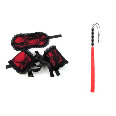 Naughty Toys Red Black Soft Bondage Set