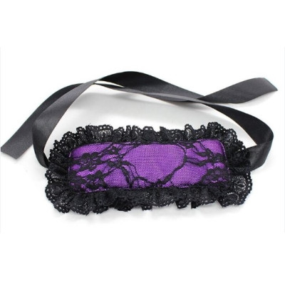 Naughty Toys Purple Black Lace-Satin Blindfold
