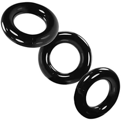 Jelly soft Black Cock Ring set of 3