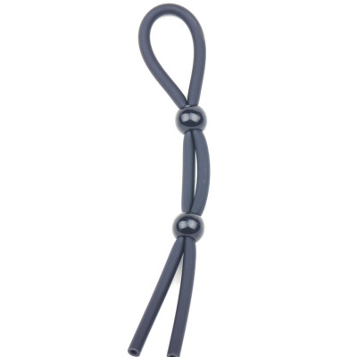 Double adjustable Lasso cock and balls ring BLACK