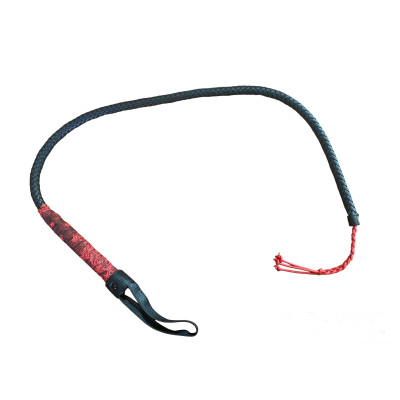 Naughty Toys Faux Leather Whip Black Red 100 cm