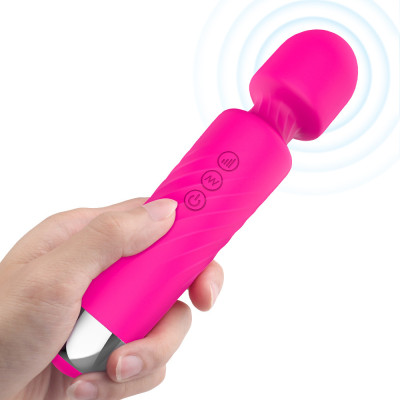 Silicone Wand Massager 9 Speeds Rechargeable 20 cm PINK