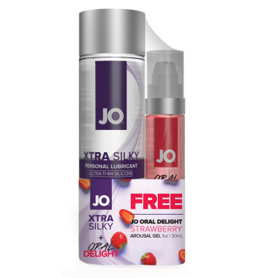 Jo Xtra Silky lube 120 ml and FREE Oral Delight Strawberry 30 ml