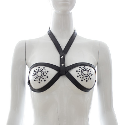 Mini leather strap Bra (without nipple covers)