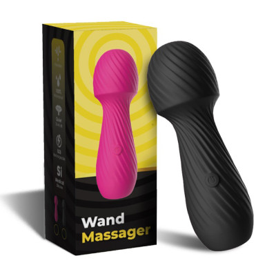TOYBOX mini WANDA massaging vibrator BLACK 13 CM