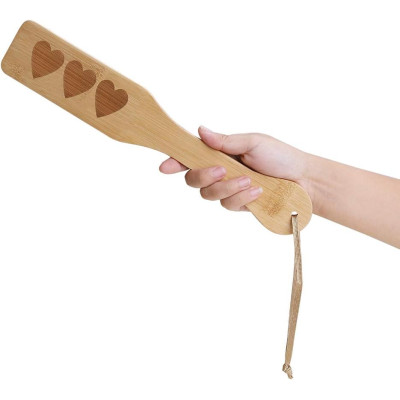 NAUGHTY TOYS Heart pattern bamboo Paddle 32 cm