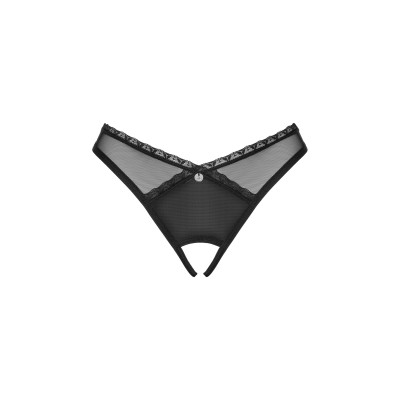 Plus size Obsessive Latinesa crotchless thong Black