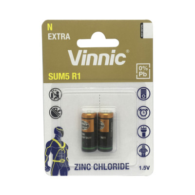 Pack of 2 N size Extra Heavy Duty Vinnic Batteries