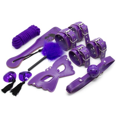 Purple complete Bondage play set 8 PCS