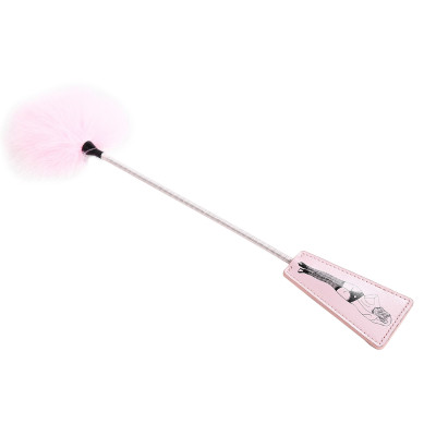 Two-in-one Feather tickler and spanking Crop Pink