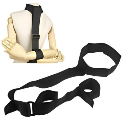 NAUGHTY TOYS Nylon Collar with Back Wrist Restraints