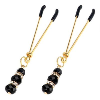Naughty Toys Nipple Clamps with Glass Beads