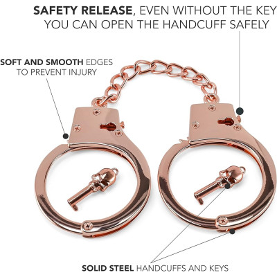 NAUGHTY TOYS Zinc Alloy rose-gold plated heavy bondage police cuffs