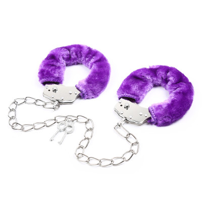 Naughty Toys Purple Furry Ankle fetish play handcuffs