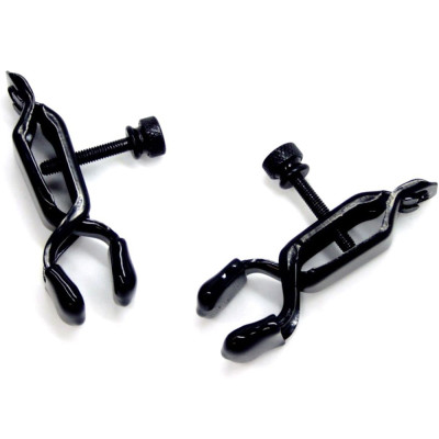 NAUGHTY TOYS adjustable open wide black nipple clamps