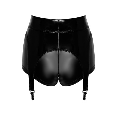 Noir Handmade Glam suspender wetlook and vinyl shorts