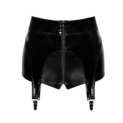 Noir Handmade Glam suspender wetlook and vinyl shorts