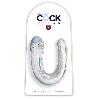 KING COCK Transparent Double Dildo