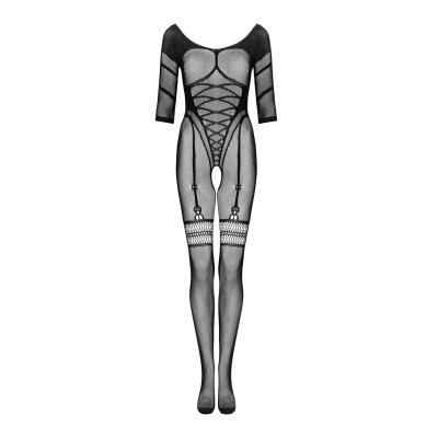 Plus Size Obsessive G329 crotchless Bodystocking BLACK