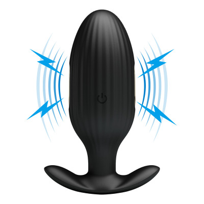 Pretty Love JEFFERSON Vibrating Electro Butt Plug BLACK