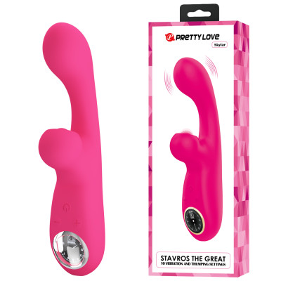 PRETTY LOVE SKYLAR thumping bunny vibrator Pink 19 cm