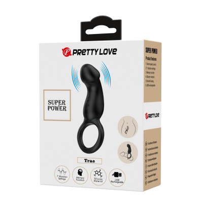 PRETTY LOVE TRAE vibrating penis ring and plug