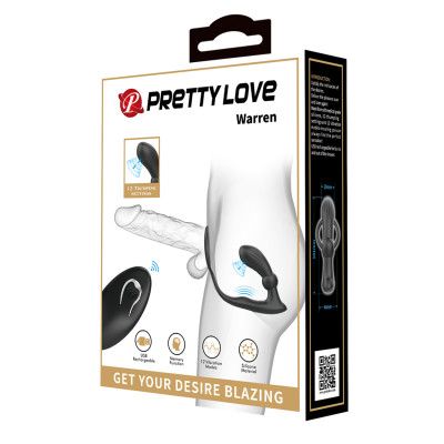 PRETTY LOVE WARREN R-C vibrating pulsating plug with ring