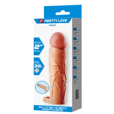 PRETTY LOVE HANI penis extension sleeve with testicles strap