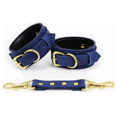 NAUGHTY TOYS Premium Collection Wrist Restraints GOLD BLUE