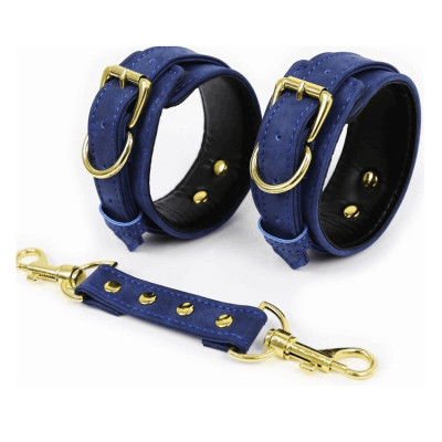 NAUGHTY TOYS Premium Collection Wrist Restraints GOLD BLUE