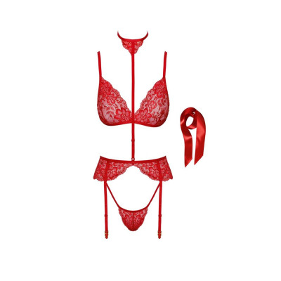 Noir Handmade Bondage Kiss Set Red