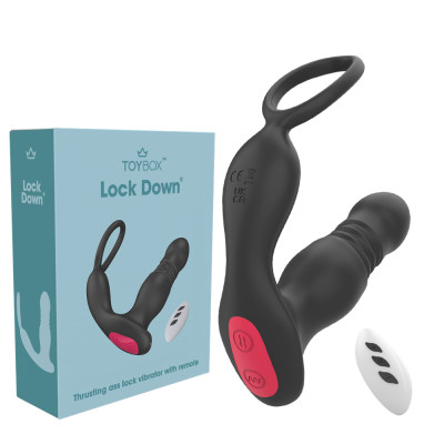 Lock Down Thrusting ass lock vibrator with remote control