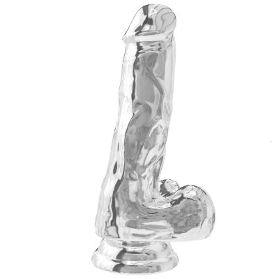 Dildo with Balls 16x3.8 cm TRANSPARENT