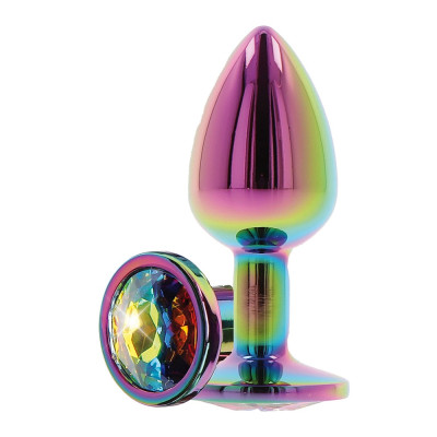 Aluminium Butt Plug with Raindow Jewel MEDIUM