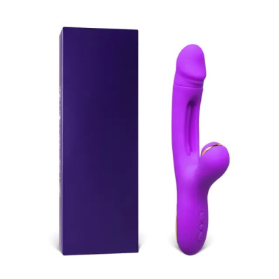 7-Speed Purple Color Silicone Vibrators with Sucking and Flapping Function