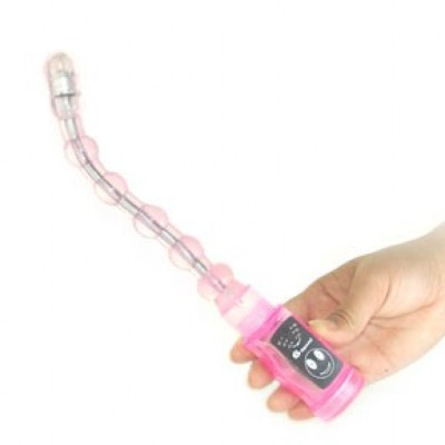 Bendable flexible spine vibrating anal beads vibrator Ø 1.6