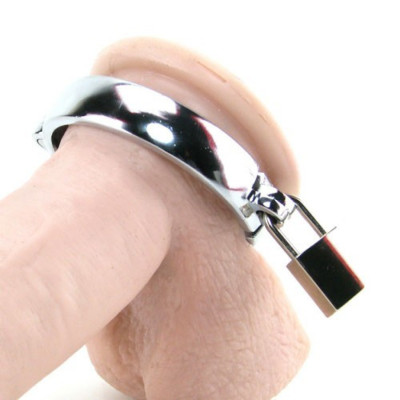 Ατσάλινο δακτυλίδι Πέους με κλειδαριά XL
