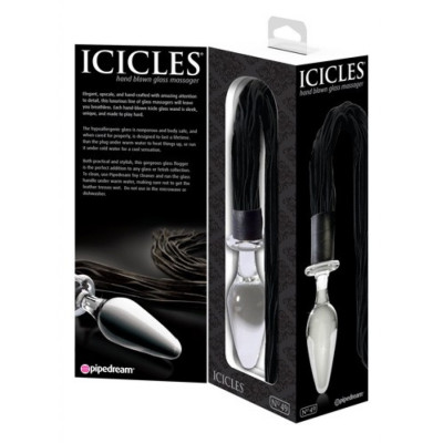 Icicles No 49 Glass Butt plug flogger