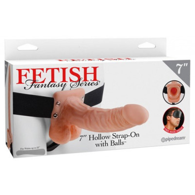 Fetish Fantasy Series 7 inch Hollow Strap-On with Balls Flesh