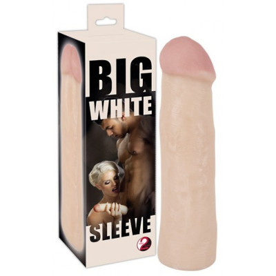 Mega White Penis Enlarging Sleeve 22cm