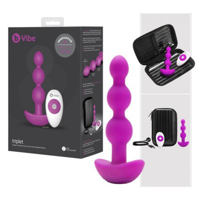 Triplet Remote Controlled Anal Beads Fuchsia