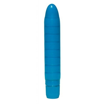 Blue classic wavy soft vibrator 18cm