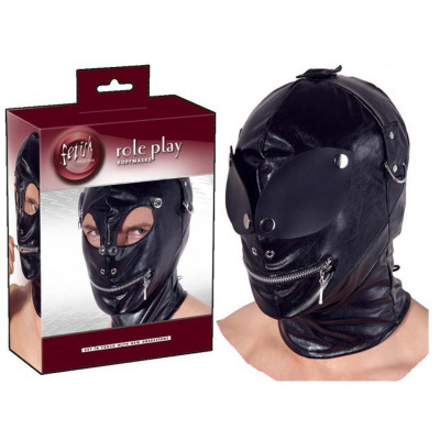 Δερμάτινη μαύρη φετιχιστική μάσκα ρόλων