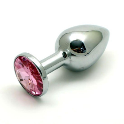 Stainless steel Jewel Buttplug Small Pink