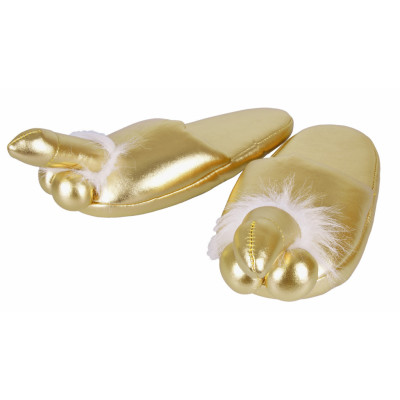 Gold Slippers with Penis