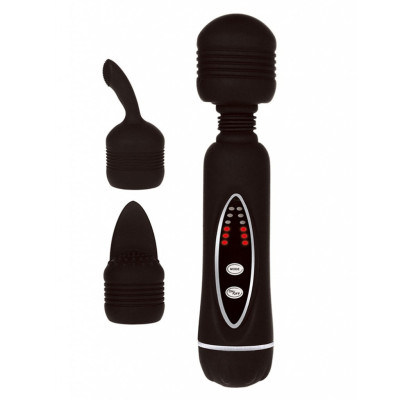 Black Power Wand Massager with Two head attachments