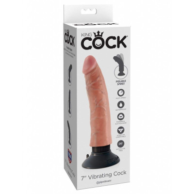 King Cock Vibrating Flesh Cock 7-Inch