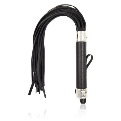 Black Faux Leather Whip 45 cm