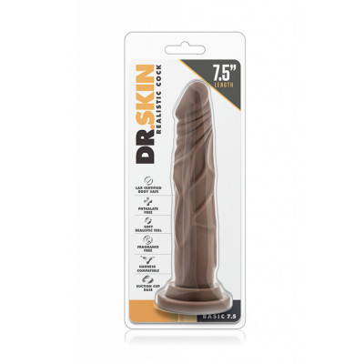 Dr Skin realistic chocolate cock with suction 17cm 